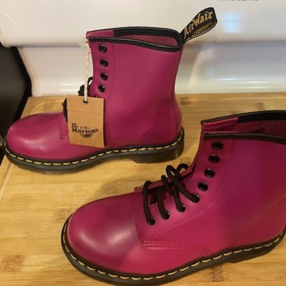 Dr. Marten Hot Pink 1460 SMOOTH LEATHER LACE UP BOOTS - RARE - Picture 11 of 16